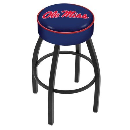 30 4 Ole' Miss Cushion Seat,Blk Wrinkle Base Swivel Bar Stool